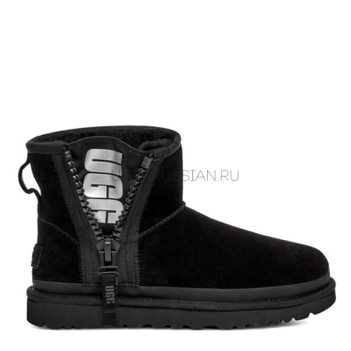 UGG Mini Zipper Tape Logo Black